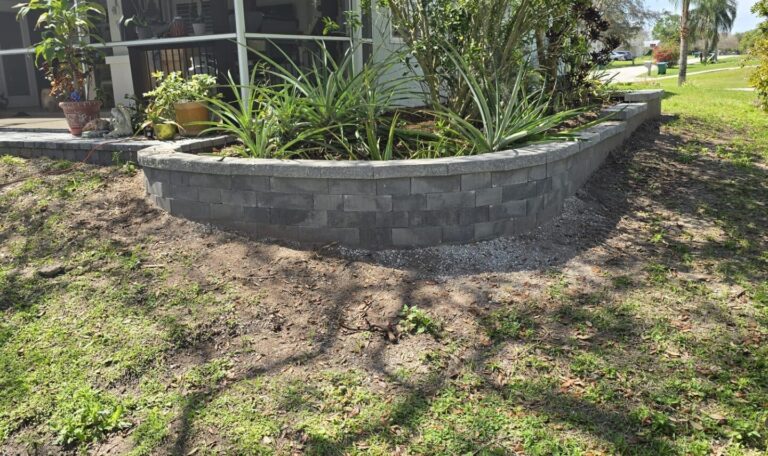 retaining wall job completed