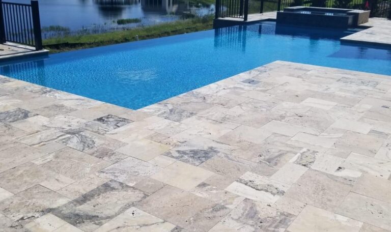 Pool deck pavers finished