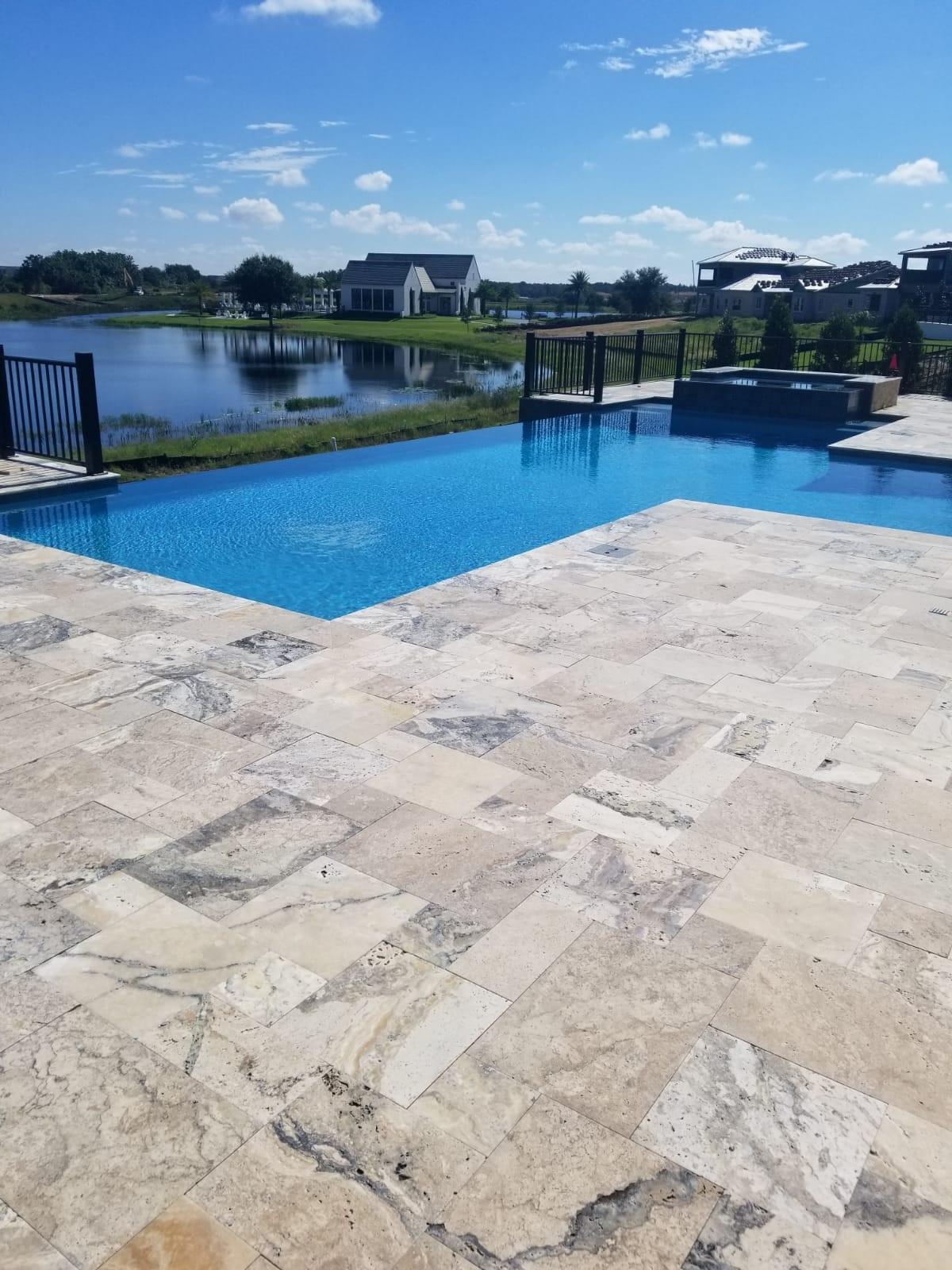 Pool deck pavers finished