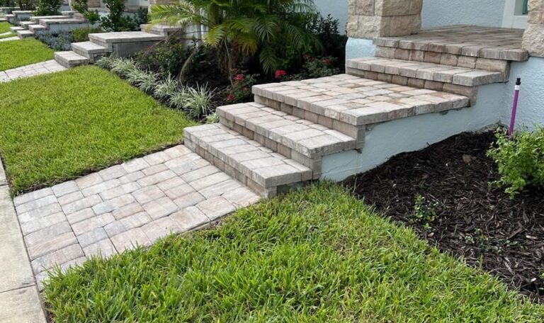 Paver job completed for home stairs