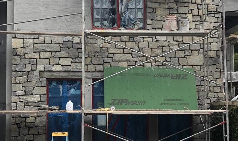Before stone veneer job