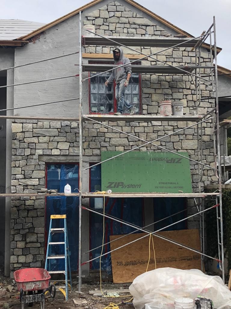 Before stone veneer job
