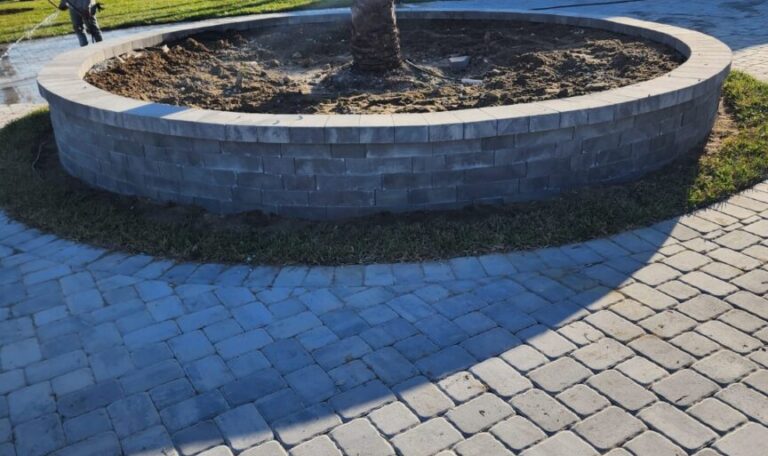 house retaining wall completed job