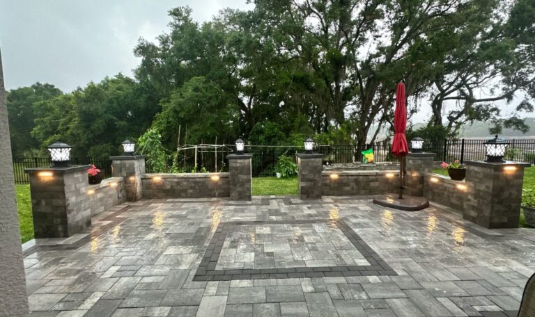 pavers and retaining wall job completed
