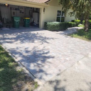 Driveway completed with new pavers installed