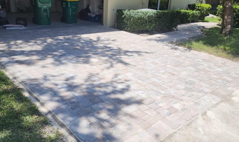 Driveway completed with new pavers installed