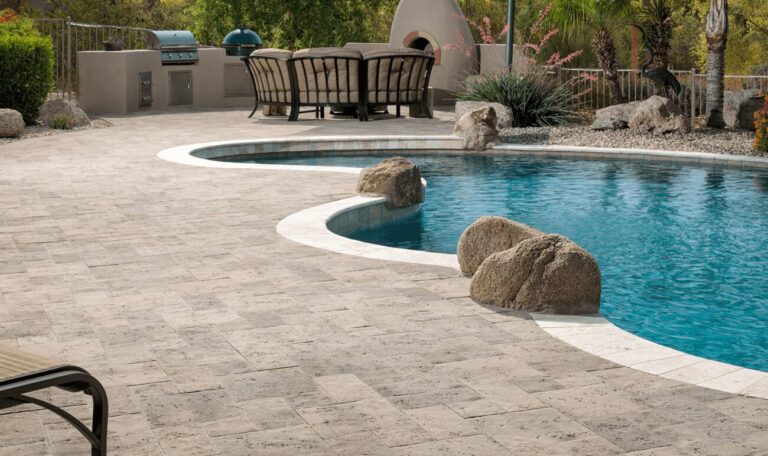 Photo of a Pool Deck Pavers completed.